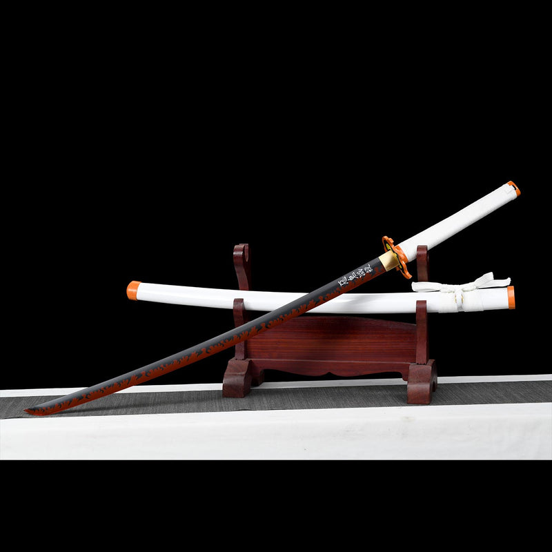 Kyojuro Rengoku Nichirin Sword Handmade Demon Slayer Katana 1095 Steel 