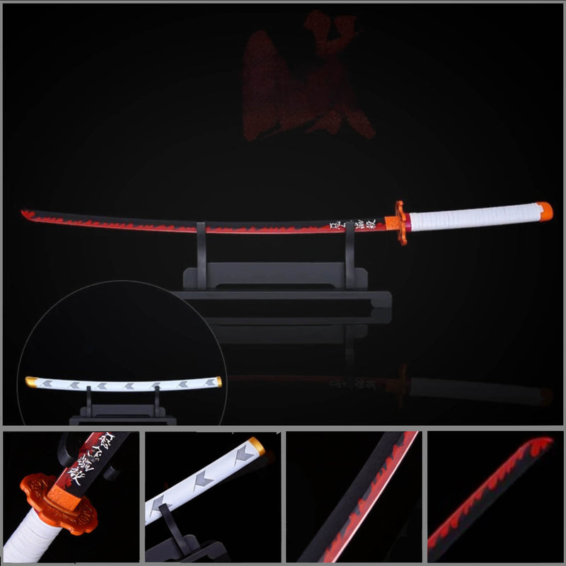 Kyojuro Rengoku Nichirin Sword Replica - Patterned Saya Katana 
