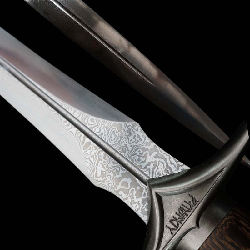 Handgeschmiedete Glamdring Schwertreplik – 1095 gefalteter Stahl HdR Schwert 
