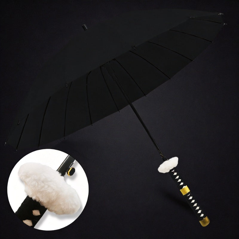 White Handle Luo Black Anime Sword Umbrella 16-Rib Cosplay Umbrella 