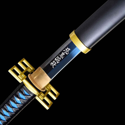 Side angle view of Demon Slayer Muichiro Tokito Nichirin Sword