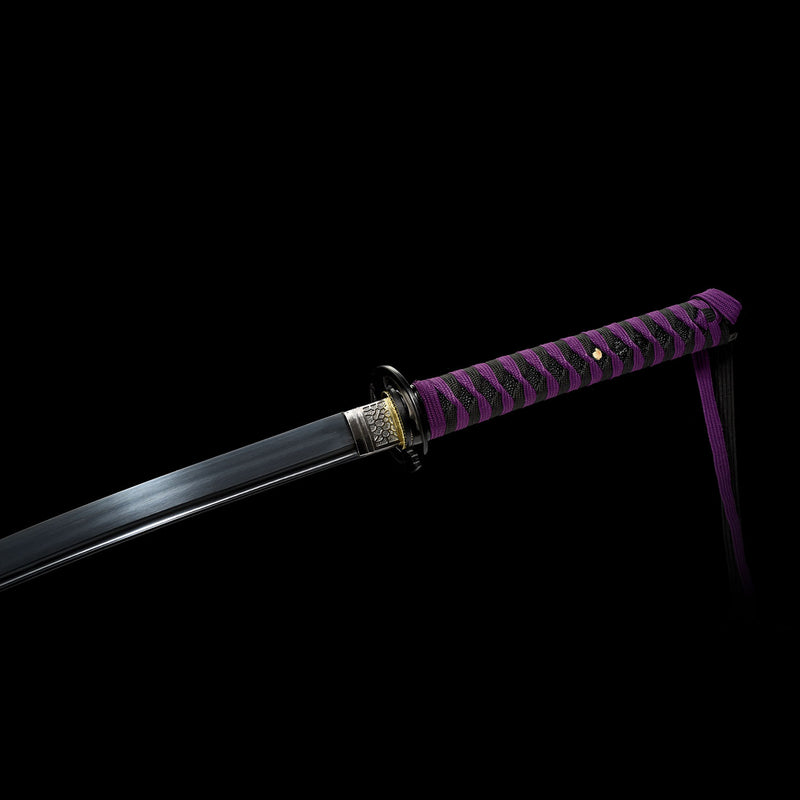 Handmade Demon Slayer Nichirin Sword – Black Anime Katana 1095 Steel Replica 