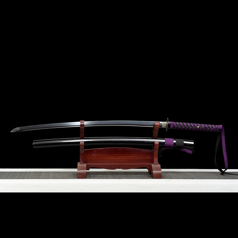 Handmade Demon Slayer Nichirin Sword – Black Anime Katana 1095 Steel Replica 