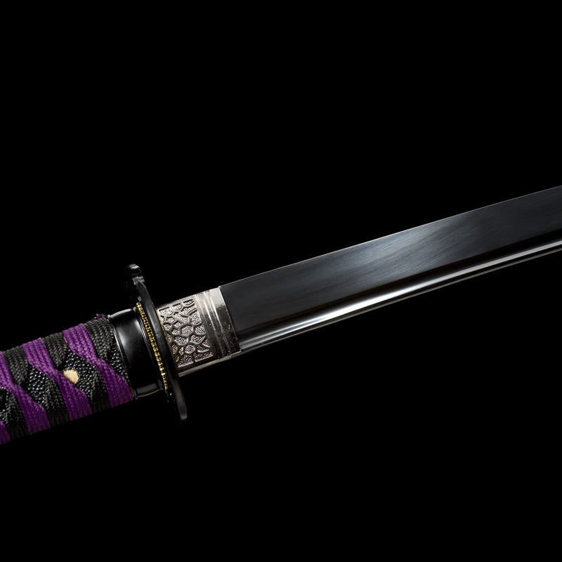Handmade Demon Slayer Nichirin Sword – Black Anime Katana 1095 Steel Replica 