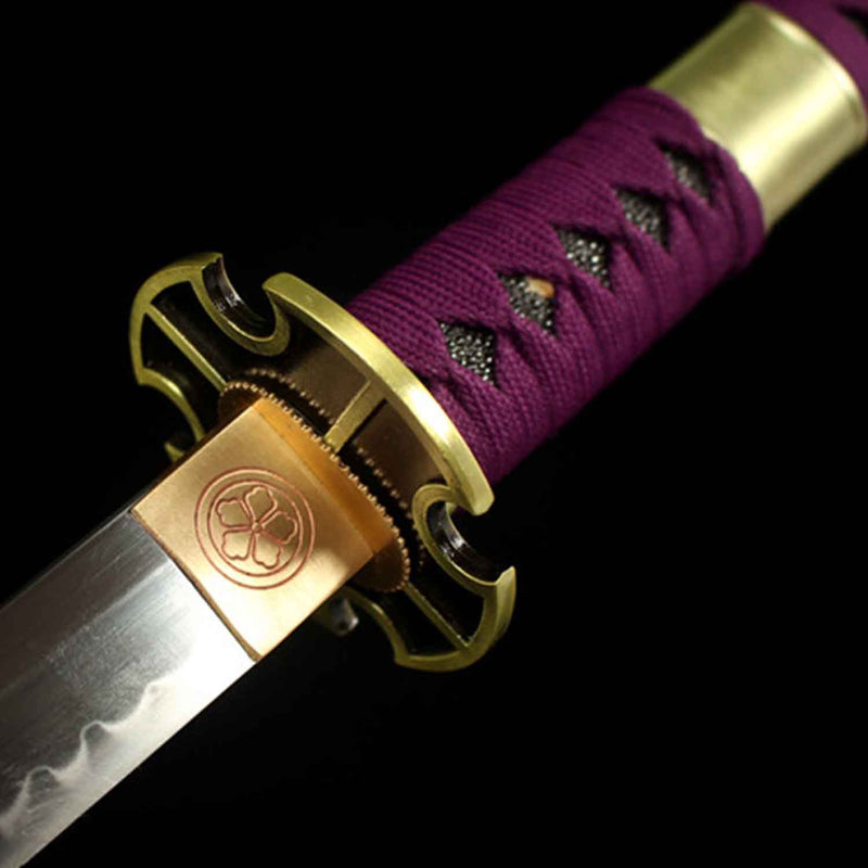 Einteiliges Nidai Kitetsu Katana-Schwert, handgefertigt, Anime-Samurai aus T10-Stahl 