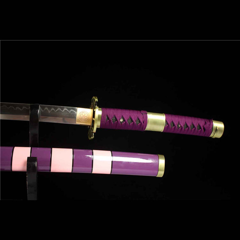 Einteiliges Nidai Kitetsu Katana-Schwert, handgefertigt, Anime-Samurai aus T10-Stahl 