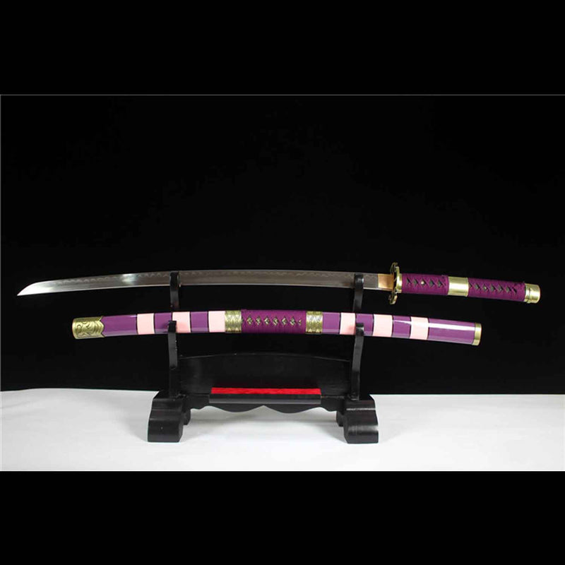 Einteiliges Nidai Kitetsu Katana-Schwert, handgefertigt, Anime-Samurai aus T10-Stahl 