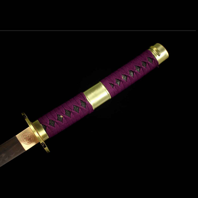 Einteiliges Nidai Kitetsu Katana-Schwert, handgefertigt, Anime-Samurai aus T10-Stahl 