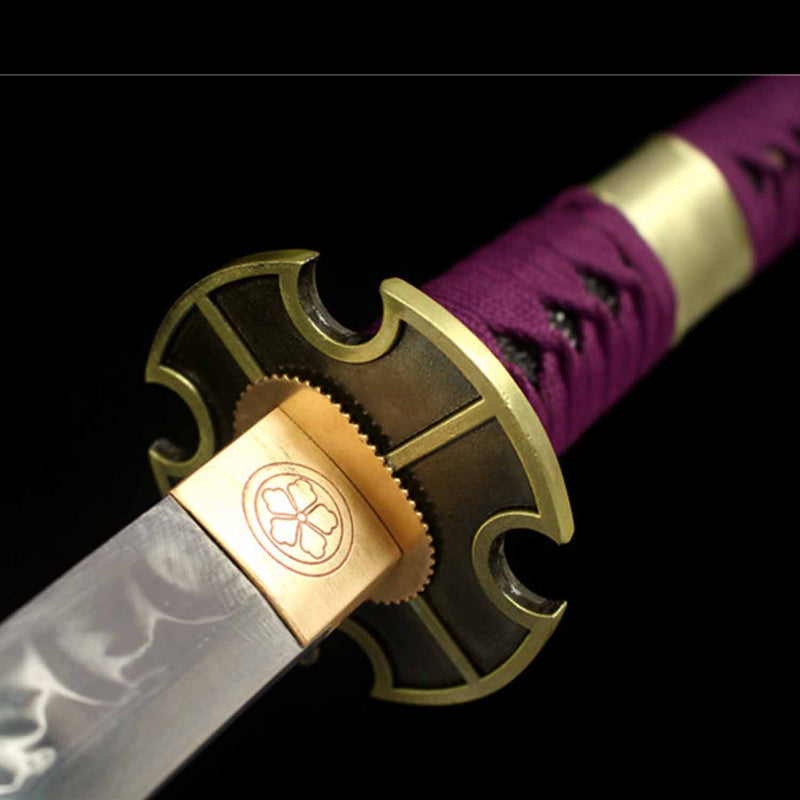 Einteiliges Nidai Kitetsu Katana-Schwert, handgefertigt, Anime-Samurai aus T10-Stahl 