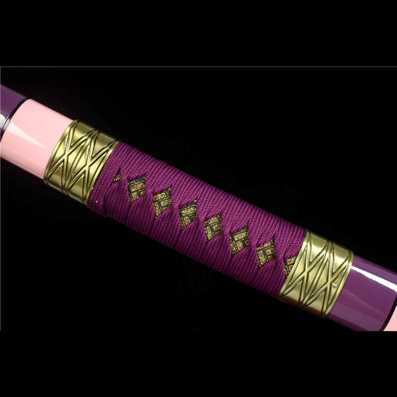 Einteiliges Nidai Kitetsu Katana-Schwert, handgefertigt, Anime-Samurai aus T10-Stahl 