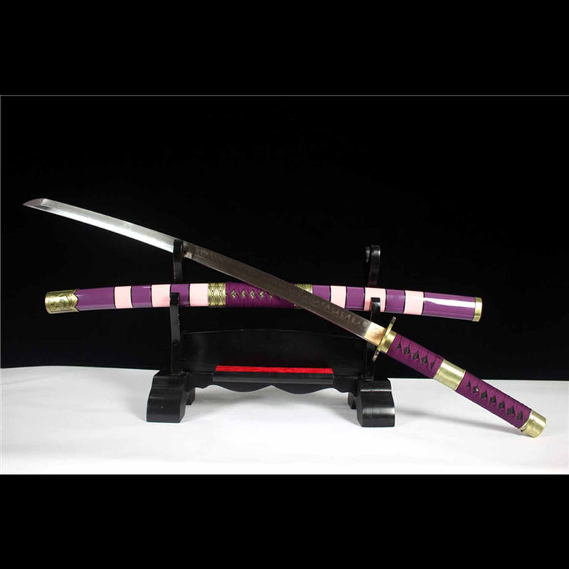 Einteiliges Nidai Kitetsu Katana-Schwert, handgefertigt, Anime-Samurai aus T10-Stahl 