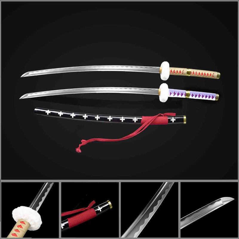 One Piece Trafalgar Law Kikoku-Schwert – Handgefertigtes Katana aus 1060er Kohlenstoffstahl 