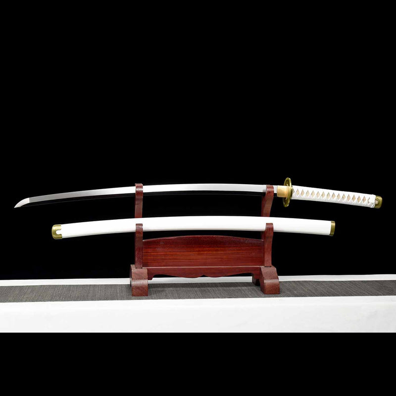 Einteiliges Roronoa Zoro Wado Ichimonji Katana – handgeschmiedeter 1095er Stahl 