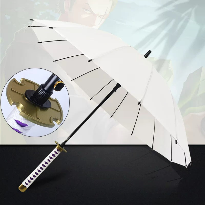 Onitetsu 2nd Gen White Sword Umbrella 16 Rib Detachable Katana 