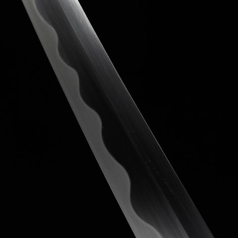 Rin Okumura Kurikara sword 1095 high carbon steel blade close up clay tempered hamon