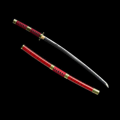 Full-length view of Roronoa Zoro Sandai Kitetsu Katana, 106cm, collectible