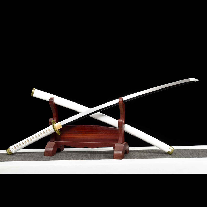 Einteiliges Roronoa Zoro Wado Ichimonji Katana – handgeschmiedeter 1095er Stahl 