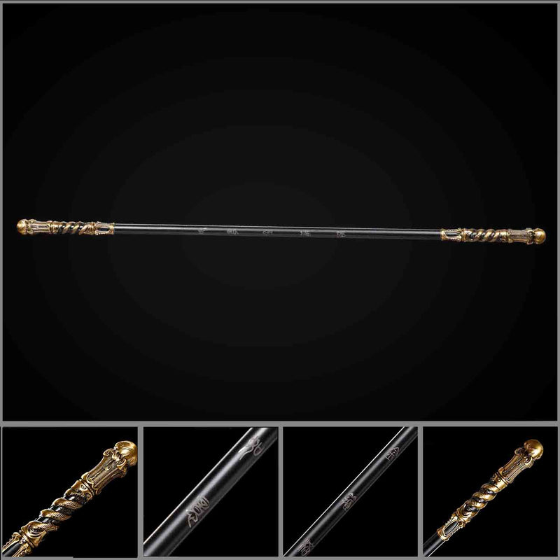 Ruyi Jingu Bang 148cm Affenkönig-Stab-Replika – Schwarz &amp; Gold Cosplay 
