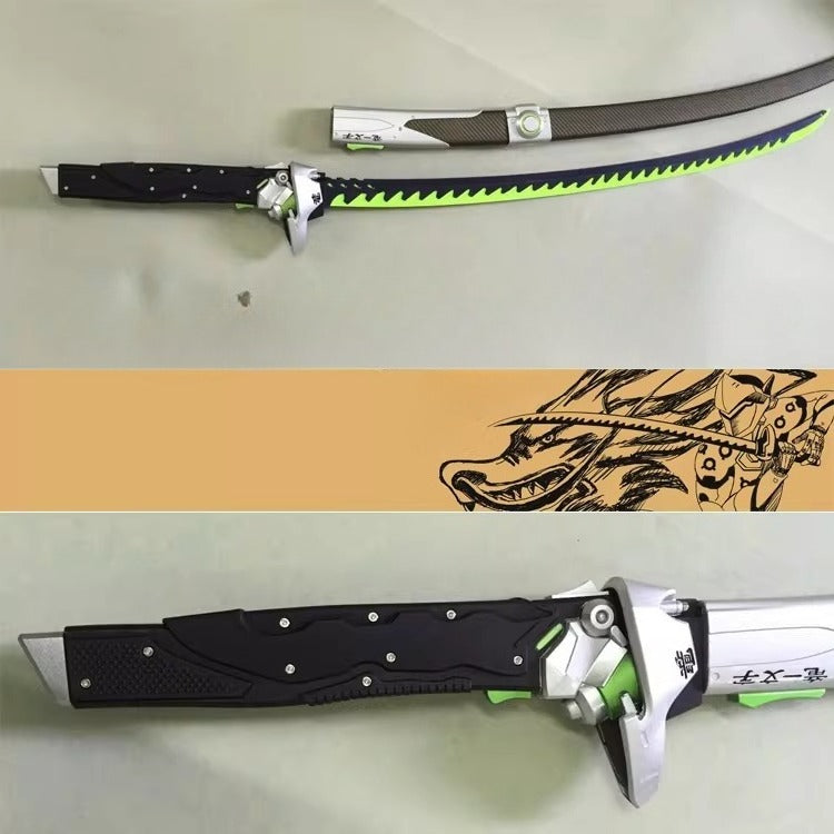 Overwatch Ryu Ichimonji Sword 1:1 Replica White Tiger Dragon 