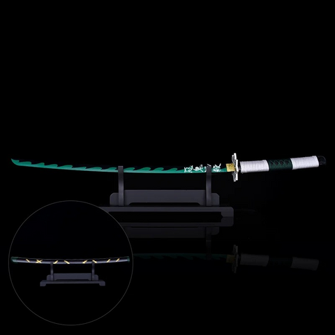 Sanemi Shinazugawa Nichirin Sword Replica from Demon Slayer Wind Hashira Katana with Metal Blade
