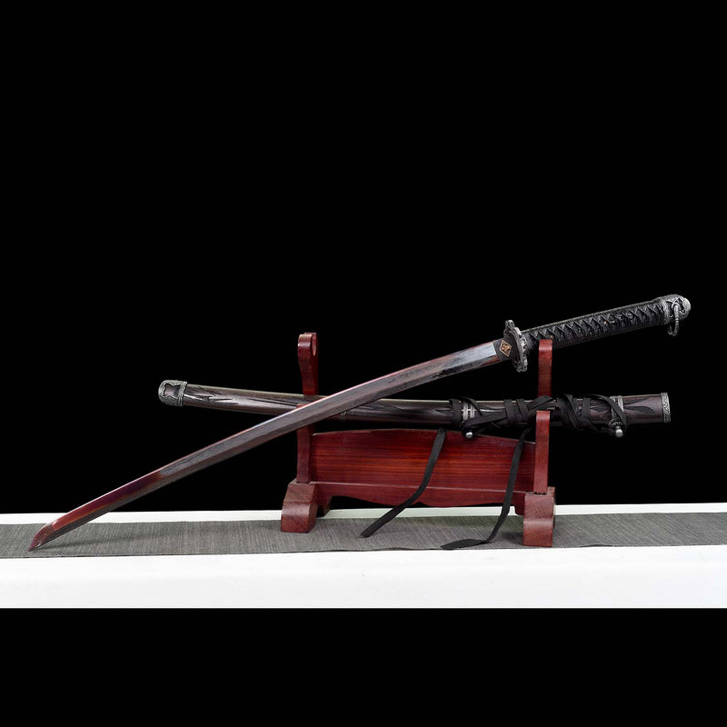 Sekiro Violet Undead Cut Katana, handgefertigtes japanisches Samurai-Schwert mit durchgehendem Erl 