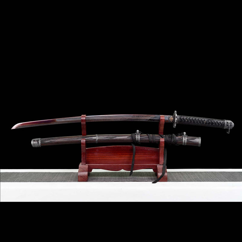 Sekiro Violet Undead Cut Katana, handgefertigtes japanisches Samurai-Schwert mit durchgehendem Erl 