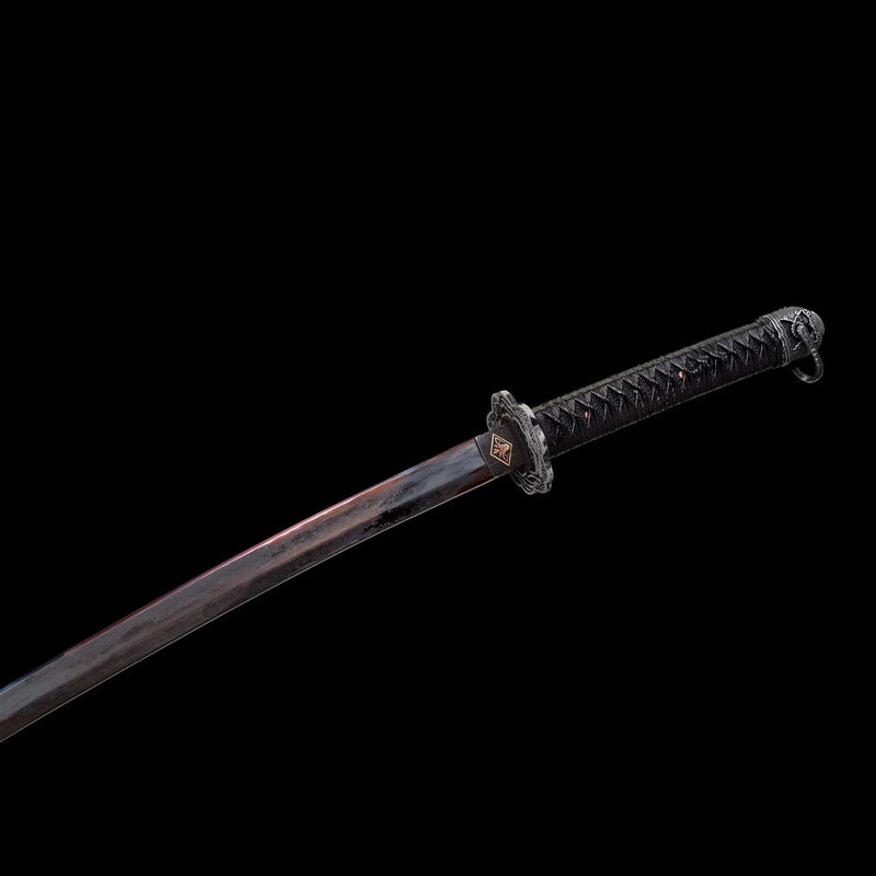 Sekiro Violet Undead Cut Katana, handgefertigtes japanisches Samurai-Schwert mit durchgehendem Erl 