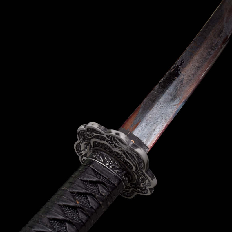 Sekiro Violet Undead Cut Katana, handgefertigtes japanisches Samurai-Schwert mit durchgehendem Erl 