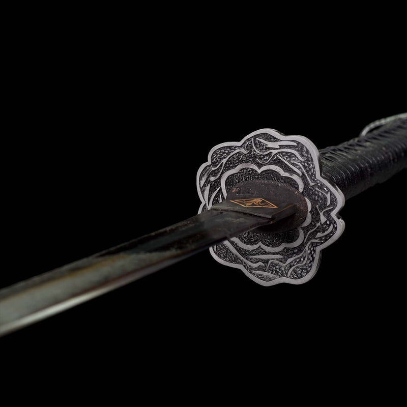 Sekiro Violet Undead Cut Katana, handgefertigtes japanisches Samurai-Schwert mit durchgehendem Erl 