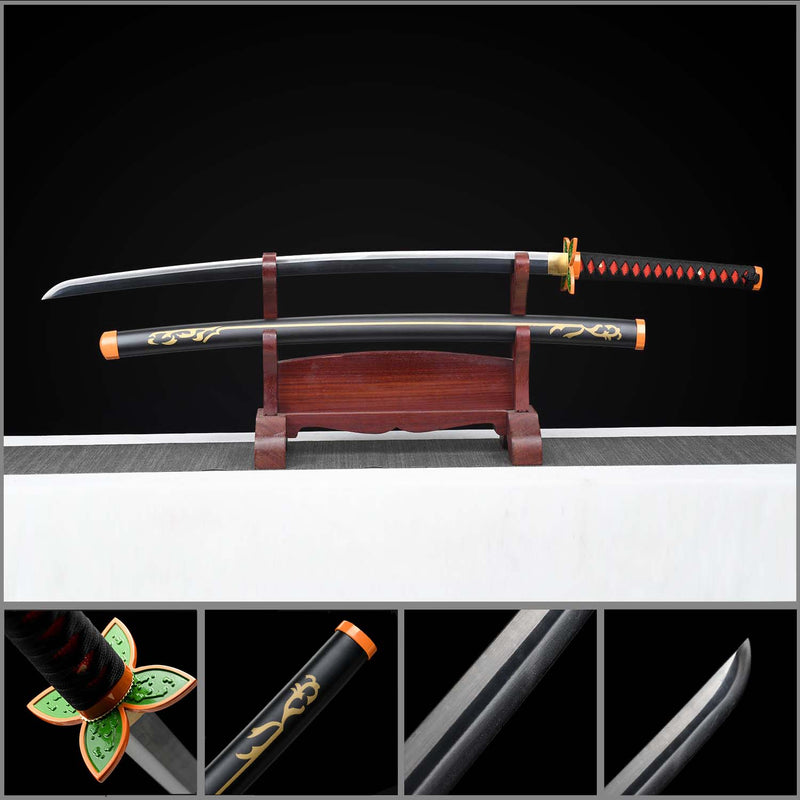 Shinobu Kocho Nichirin Katana Handgefertigtes Dämonentöterschwert aus 1095 Kohlenstoffstahl 