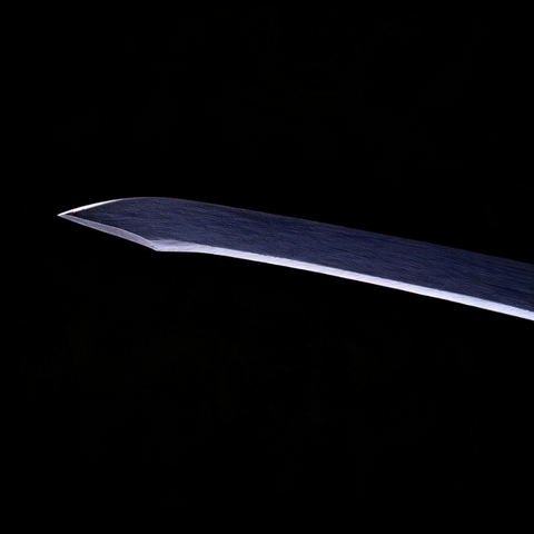 Close up detail of Shinobu Kocho sword replica and black gold saya design