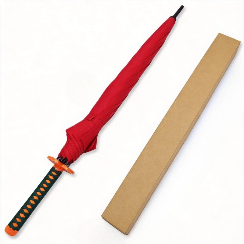 Shinobu Kocho Red 16-Rib Sword Umbrella with Carry Sleeve 