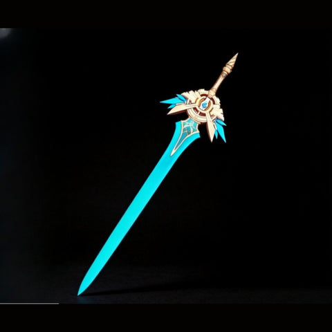 Genshin Impact Skyward Blade anime weapon replica on black background