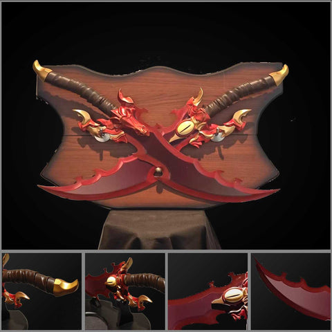 solo leveling demon king dagger set dual dragon fang daggers full metal 1:1 replica