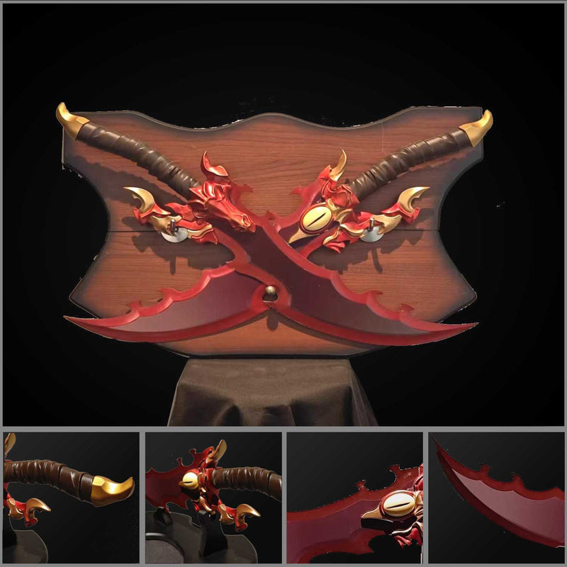 Solo Leveling Demon King Dagger Set 1:1 Full Metal Replica Pair 