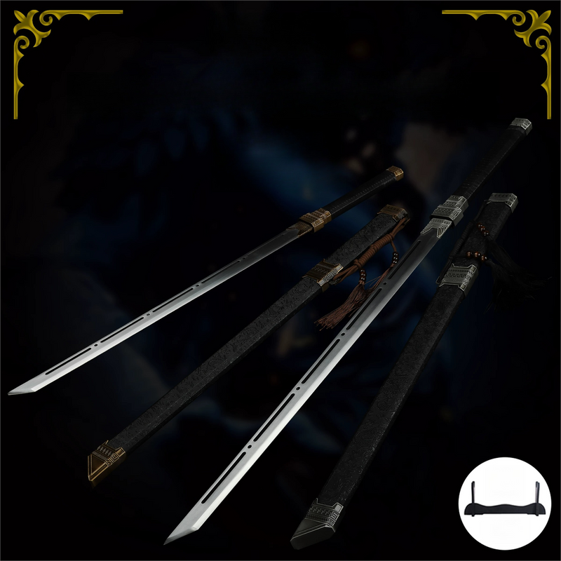 Zhan Shen Tang Heng Silver Hollow-Out Star Blade Sword Replica 