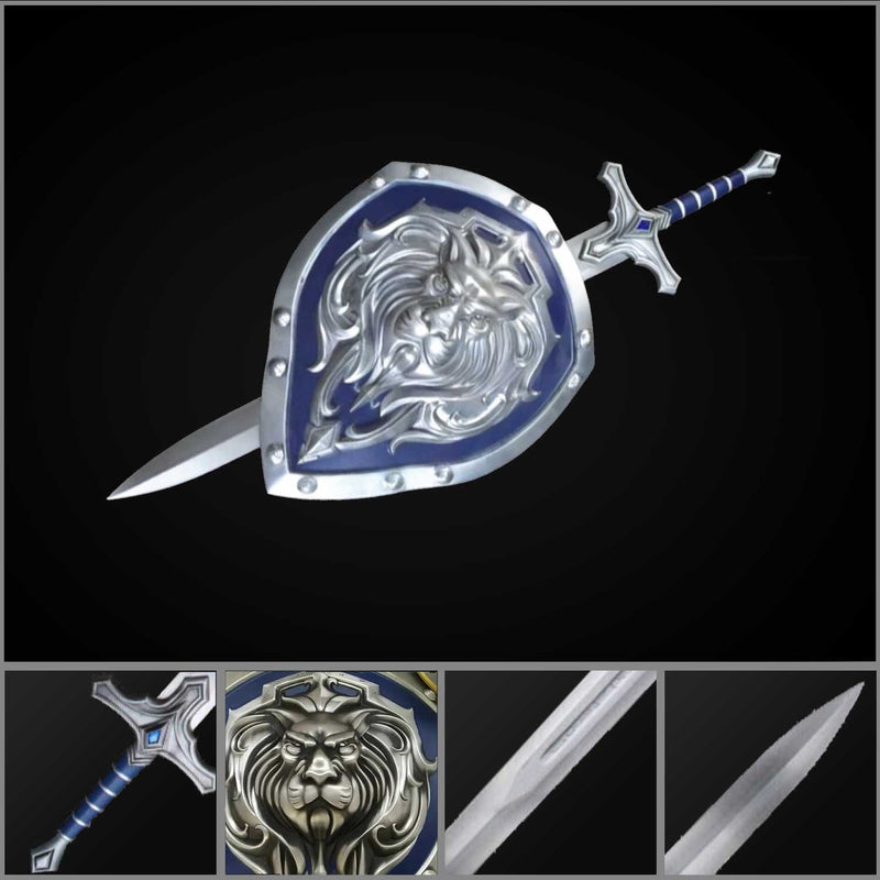 WoW Stormwind Soldier Sword & Lionheart Shield Set 1:1 Replica Cosplay 