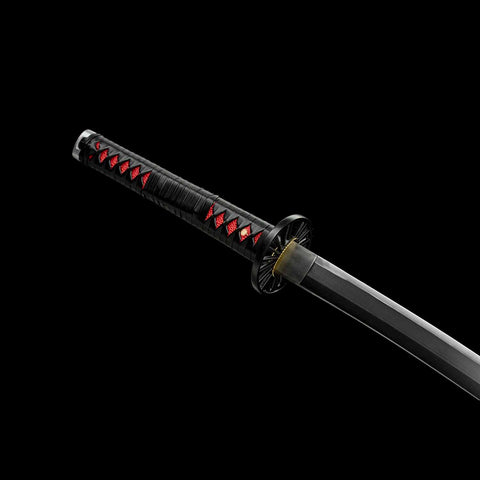Close up of tsuba tsuka blade connection on Tanjiro Nichirin katana