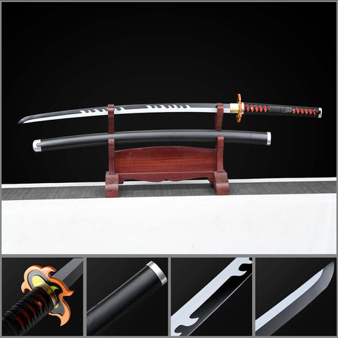 Tanjiro III Silver Metallic Blade Nichirin Sword Replica from Demon Slayer with full size anime katana design