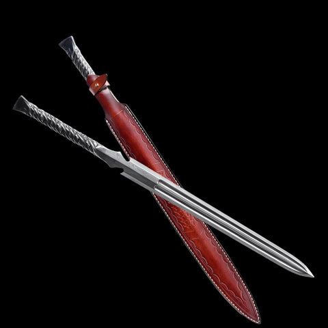 Two handed grip design of heavy European spear sword