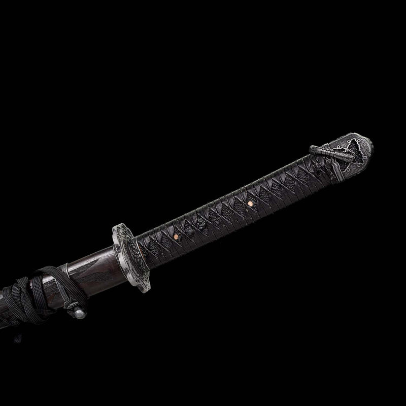 Sekiro Violet Undead Cut Katana, handgefertigtes japanisches Samurai-Schwert mit durchgehendem Erl 