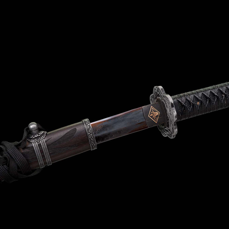 Sekiro Violet Undead Cut Katana, handgefertigtes japanisches Samurai-Schwert mit durchgehendem Erl 