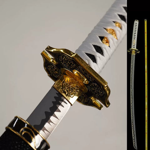 Close-up of Devil May Cry 5 Vergil Yamato Sword nylon rope handle for cosplay