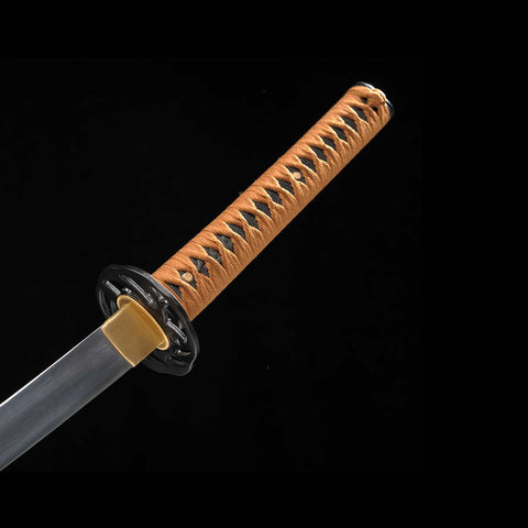 wakizashi sword full handle tsuka view rayskin wrap japanese samurai sword