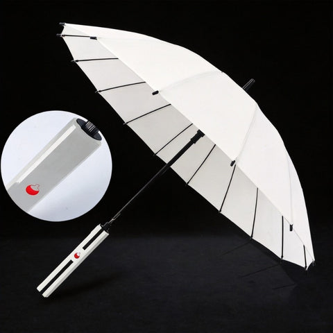 White anime katana umbrella featuring detachable sword sheath design