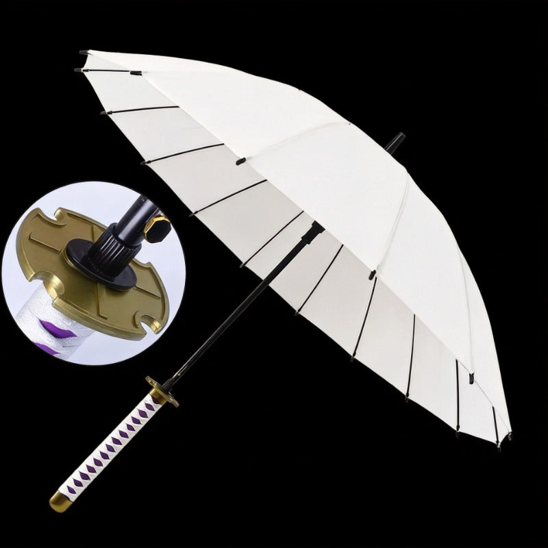 Onitetsu 2nd Gen White Sword Umbrella 16 Rib Detachable Katana 
