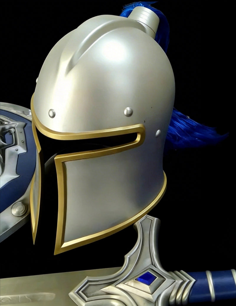 World of Warcraft Knight Helmet Sword Shield Set 1:1 Metal Replica 