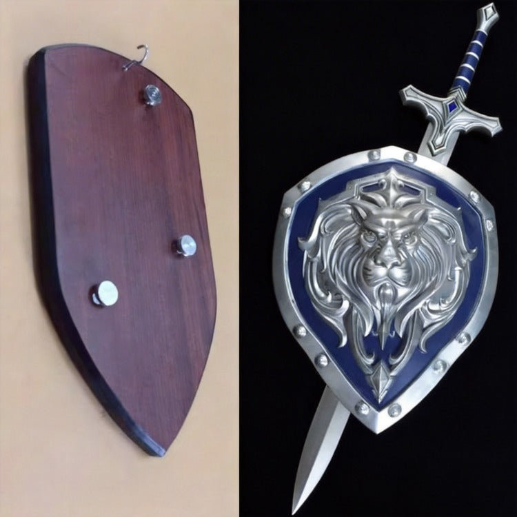 WoW Stormwind Soldier Sword & Lionheart Shield Set 1:1 Replica Cosplay 