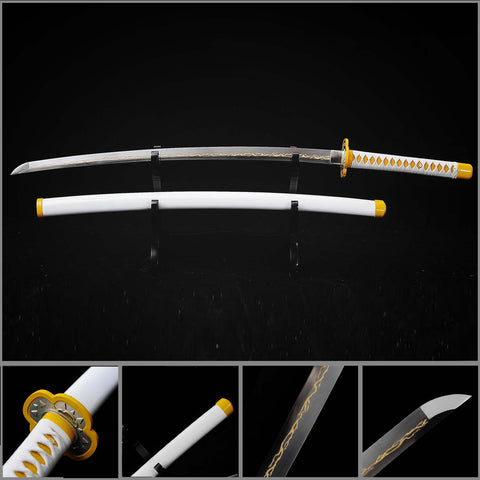 Zenitsu Agatsuma Nichirin Sword hand forged Demon Slayer katana made of 1095 high carbon