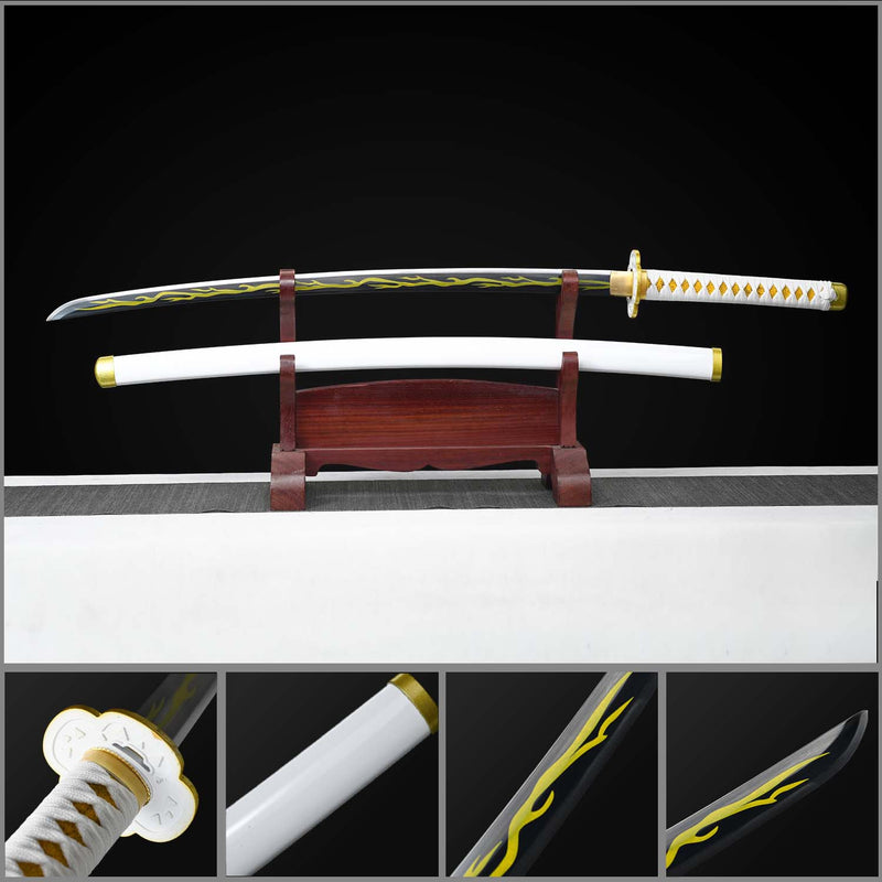 Zenitsu Agatsuma Nichirin Blade 1:1 Metal Sword Replica Demon Slayer Cosplay Katana 